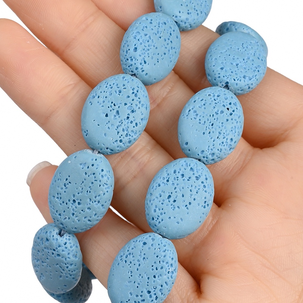 Natural Stone Beads Ellipse Loose Spacer Beads